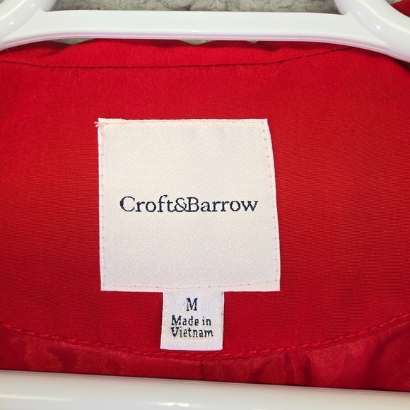 Croft Barrow Jacket Women M Red Double Breasted Softshell Peacoat Preppy Coastal - Picture 6 of 9